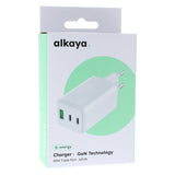 ALKAYA 65W WALL CHARGER TRIPLE PORT (TYPE-A + TYPE-C) - WHITE