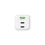 ALKAYA 65W WALL CHARGER TRIPLE PORT (TYPE-A + TYPE-C) - WHITE