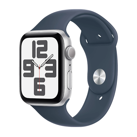 Watch Apple Watch SE2 (2023) GPS 44mm Silver Aluminium Case with Sport Band M/L - Storm Blue