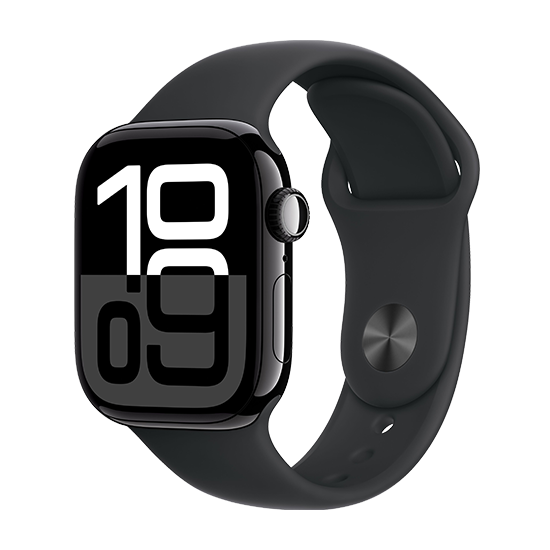 Watch Apple Watch Series 10 GPS 42mm Jet Black Aluminium Case with Sport Band S/M - Black