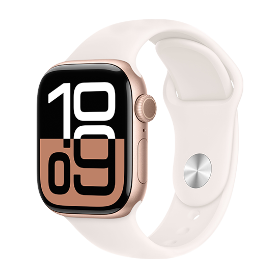 Watch Apple Watch Series 10 GPS 42mm Rose Gold Aluminium Case with Sport Band M/L - Light Blush