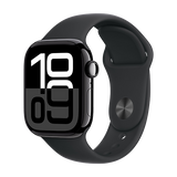 WATCH APPLE WATCH SERIES 10 GPS 42MM JET BLACK ALUMINIUM CASE WITH SPORT BAND S/M - BLACK