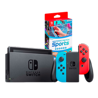 NINTENDO SWITCH V2 CONSOLE NEON RED / BLUE WITH SWITCH SPORTS