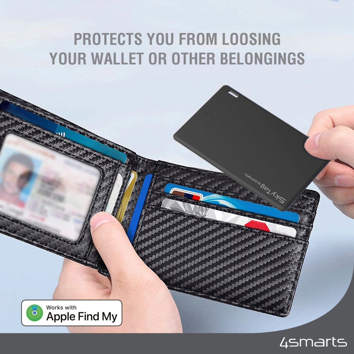 4SMARTS SKYTAG WALLET 2 PACK - BLACK