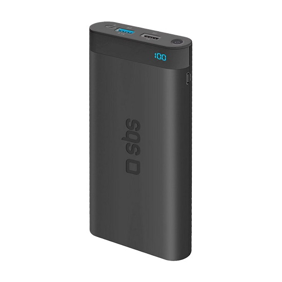 SBS POWER BANK 20000MAH 2 USB 2.1 A - BLACK