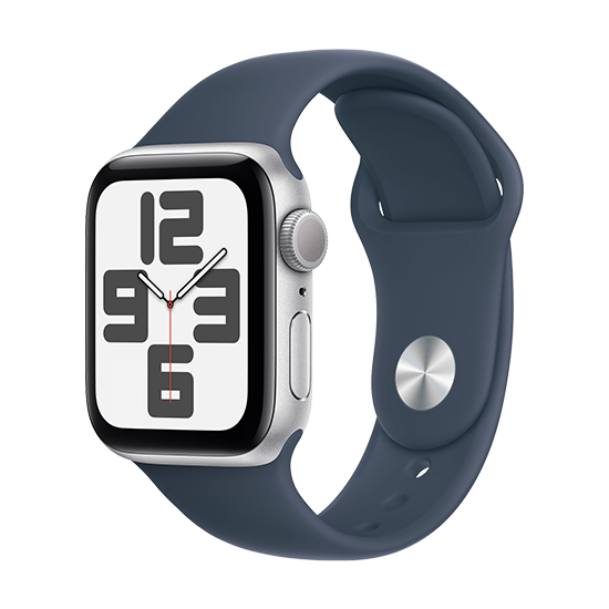 WATCH APPLE WATCH SE2 (2023) V2 GPS 40MM SILVER ALUMINIUM CASE WITH SPORT BAND M/L - STORM BLUE