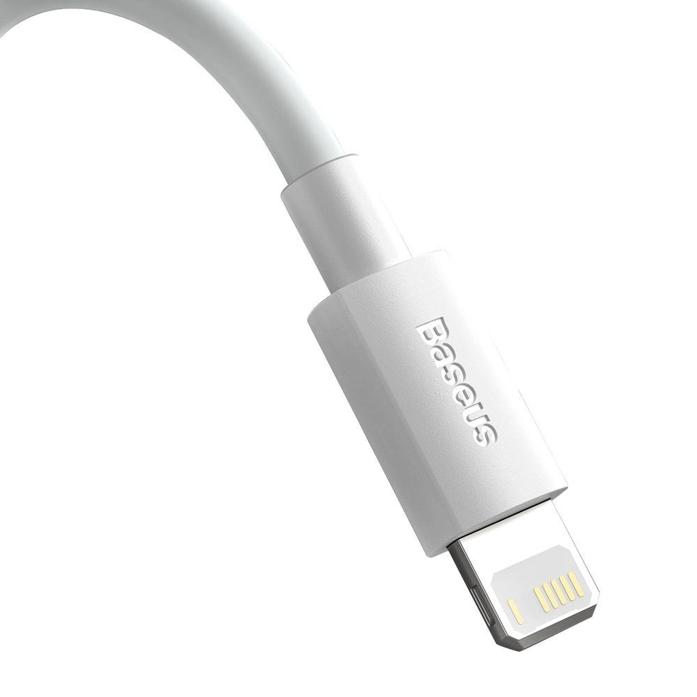 BASEUS 2X USB CABLE - LIGHTNING FAST CHARGING POWER DELIVERY 1.5 M WHITE (TZCALZJ-02)