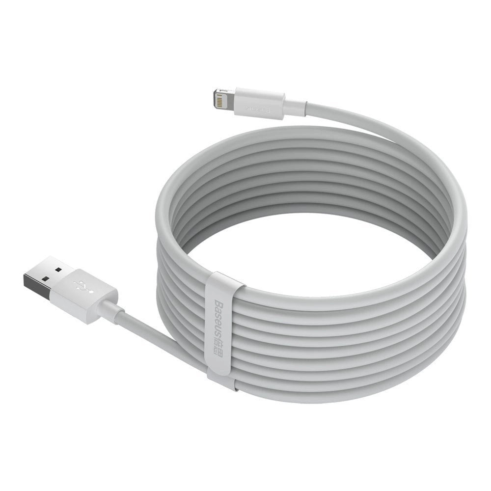 BASEUS 2X USB CABLE - LIGHTNING FAST CHARGING POWER DELIVERY 1.5 M WHITE (TZCALZJ-02)