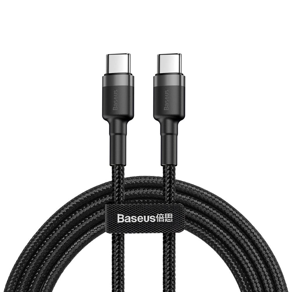 BASEUS CATKLF-GG1 USB-C - USB-C PD QC CABLE 60W 3A 480MB/S 1M - BLACK AND GRAY