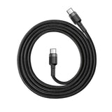 BASEUS CATKLF-GG1 USB-C - USB-C PD QC CABLE 60W 3A 480MB/S 1M - BLACK AND GRAY