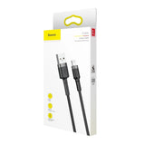 BASEUS CAFULE USB-A / LIGHTNING 2.4A QC 3.0 CABLE 1 M - BLACK-GRAY