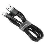 BASEUS CAFULE USB-A / LIGHTNING 2.4A QC 3.0 CABLE 1 M - BLACK-GRAY