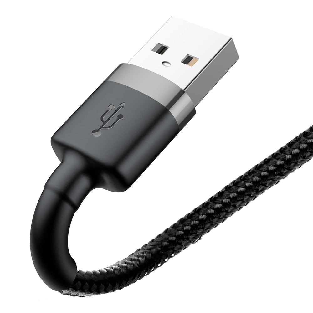 BASEUS CAFULE USB-A / LIGHTNING 2.4A QC 3.0 CABLE 1 M - BLACK-GRAY