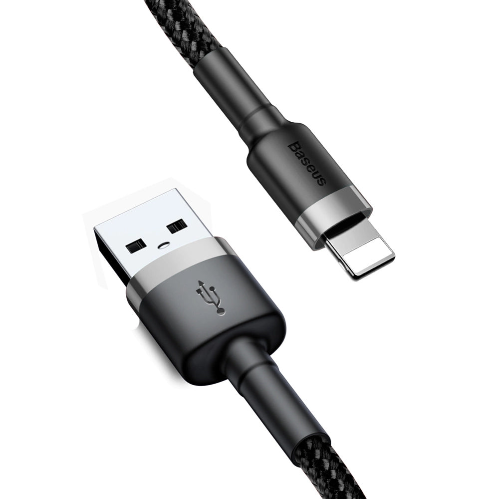 BASEUS CAFULE USB-A / LIGHTNING 2.4A QC 3.0 CABLE 1 M - BLACK-GRAY