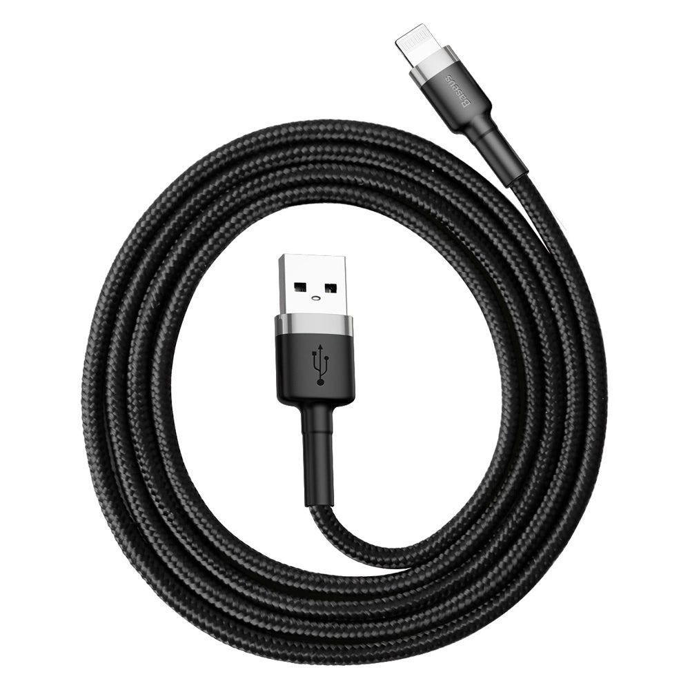 BASEUS CAFULE USB-A / LIGHTNING 2.4A QC 3.0 CABLE 1 M - BLACK-GRAY