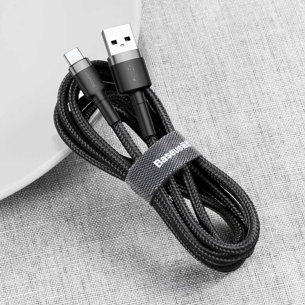 BASEUS CAFULE USB-A / USB-C QC 3.0 3A CABLE 1 M - BLACK-GRAY