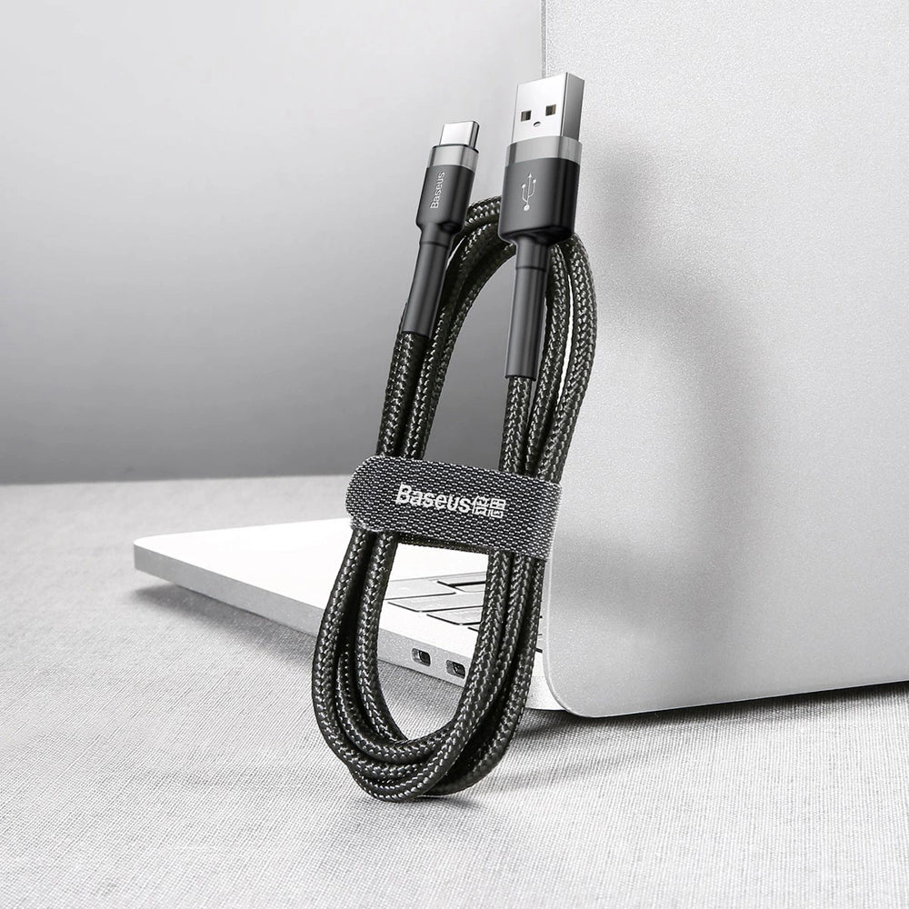 BASEUS CAFULE USB-A / USB-C QC 3.0 3A CABLE 1 M - BLACK-GRAY