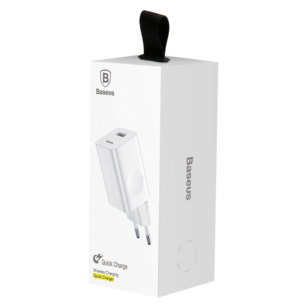 BASEUS CHARGING QUICK CHARGER CCALL-BX02 USB-A 24W QC 3.0 NETWORK CHARGER - WHITE