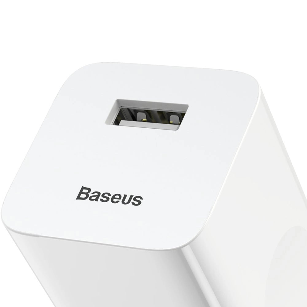 BASEUS CHARGING QUICK CHARGER CCALL-BX02 USB-A 24W QC 3.0 NETWORK CHARGER - WHITE