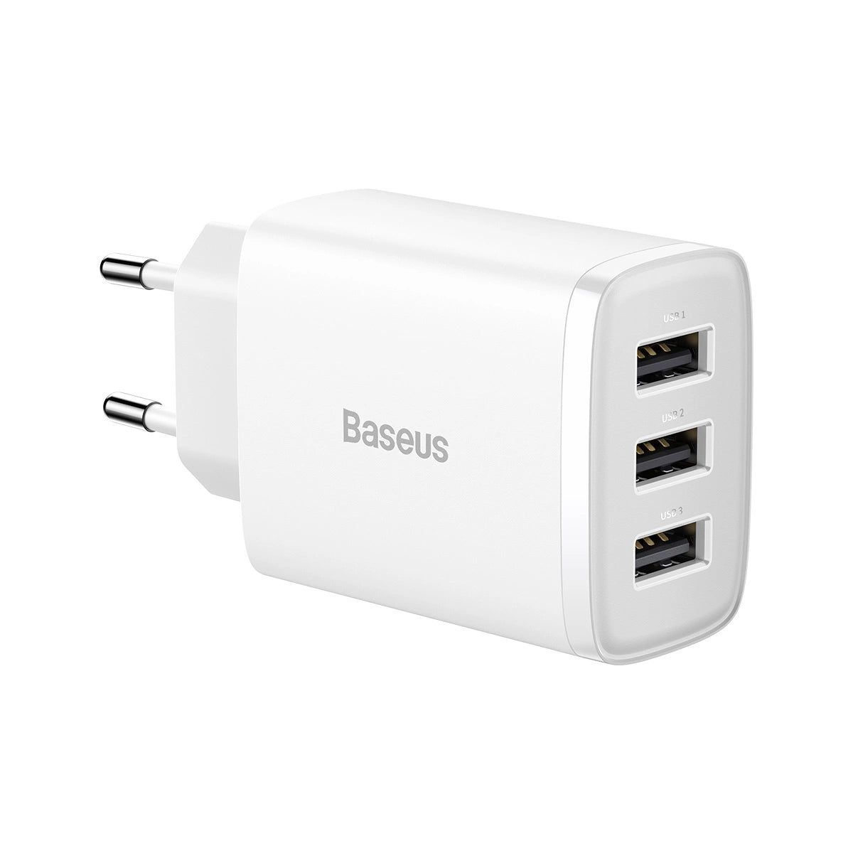 BASEUS COMPACT CHARGER 3X USB 17W WHITE (CCXJ020102)