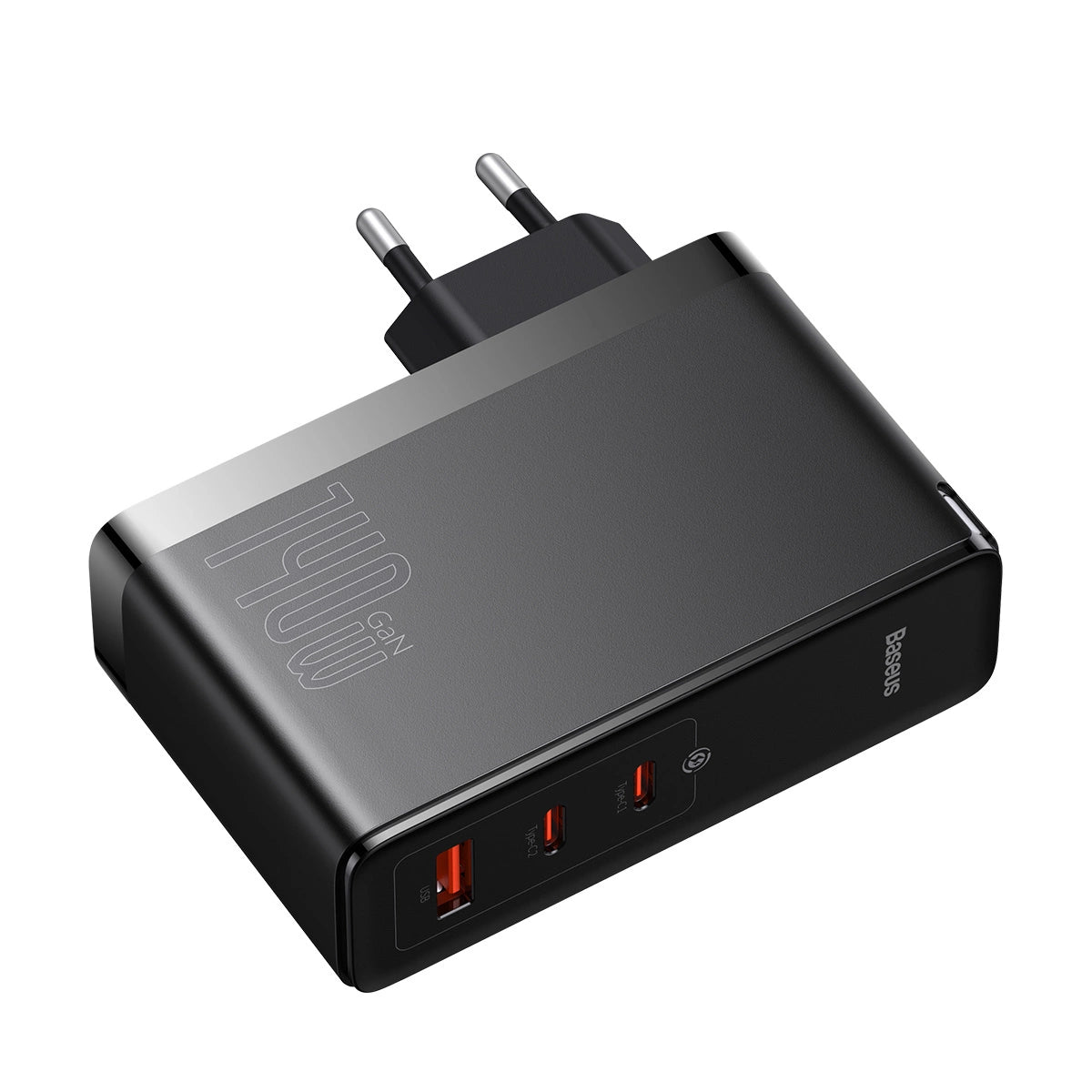 BASEUS GAN5 PRO FAST CHARGER 2XUSB-C + USB 140W EU BLACK (CCGP100201)