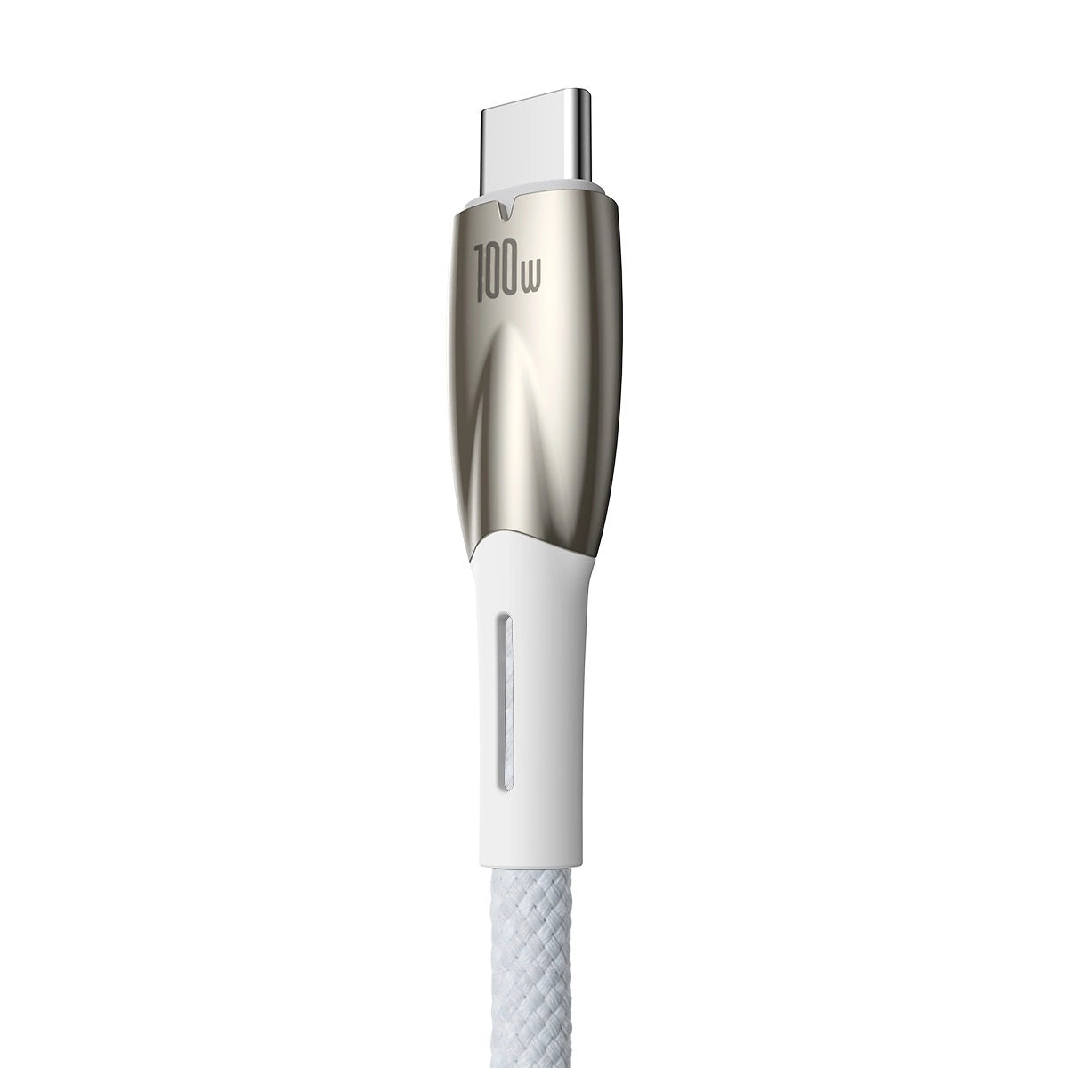 BASEUS GLIMMER SERIES FAST CHARGING CABLE USB-A - USB-C 100W 480MBPS 1M WHITE