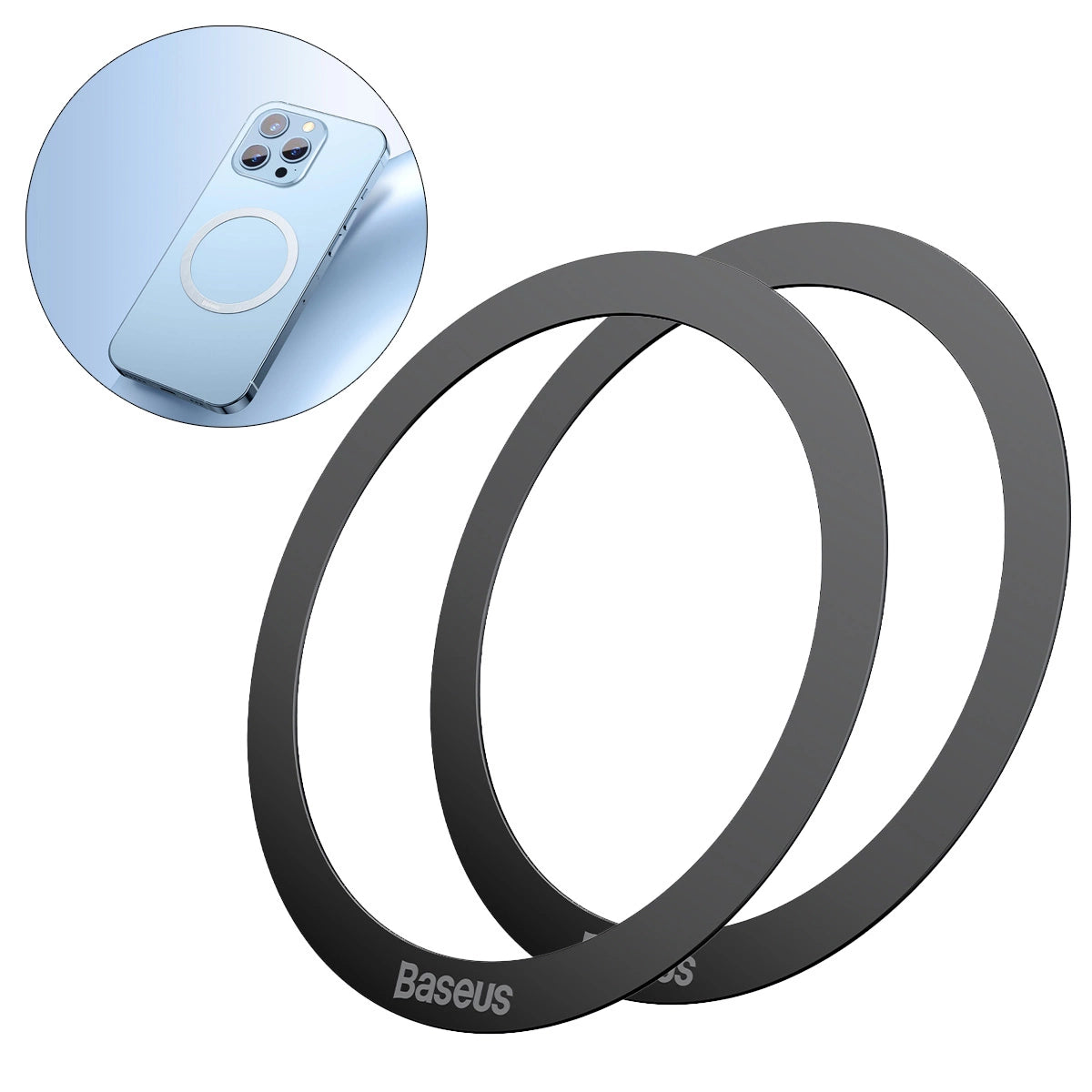 BASEUS HALO SERIES MAGNETIC RING (2 PCS/PACKAGE) BLACK (PCCH000001)