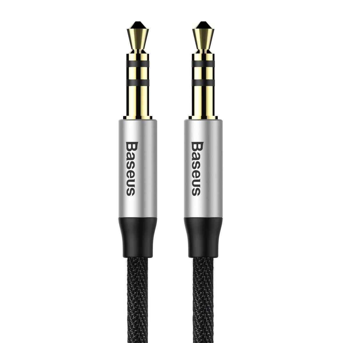 BASEUS YIVEN M30 STEREO AUDIO CABLE AUX 3.5 MM MALE MINI JACK 1.5 M SILVER-BLACK (CAM30-CS1)