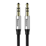 BASEUS YIVEN M30 STEREO AUDIO CABLE AUX 3.5 MM MALE MINI JACK 1.5 M SILVER-BLACK (CAM30-CS1)