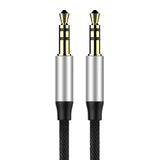 BASEUS YIVEN M30 STEREO AUDIO CABLE AUX 3.5 MM MALE MINI JACK 1.5 M SILVER-BLACK (CAM30-CS1)