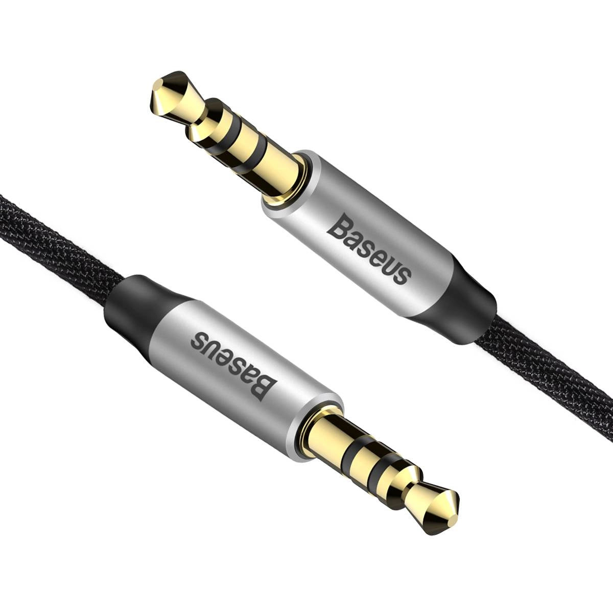 BASEUS YIVEN M30 STEREO AUDIO CABLE AUX 3.5 MM MALE MINI JACK 1.5 M SILVER-BLACK (CAM30-CS1)