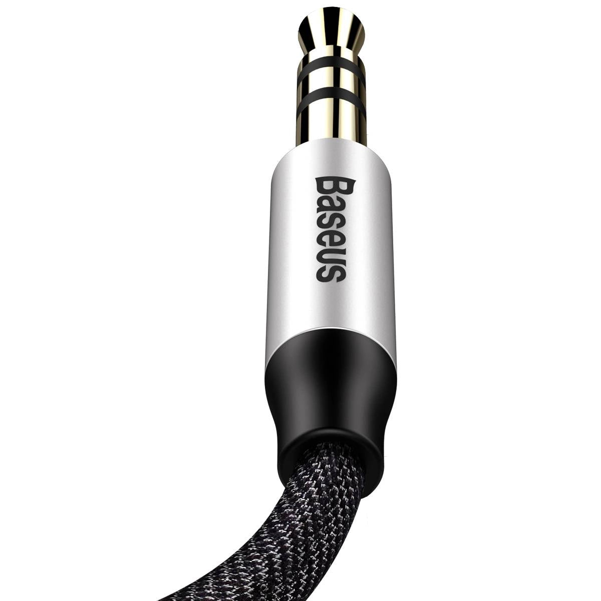 BASEUS YIVEN M30 STEREO AUDIO CABLE AUX 3.5 MM MALE MINI JACK 1.5 M SILVER-BLACK (CAM30-CS1)