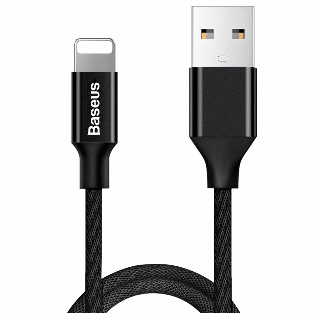 BASEUS YIVEN FABRIC BRAIDED CABLE USB / LIGHTNING 1.2M BLACK (CALYW-01)