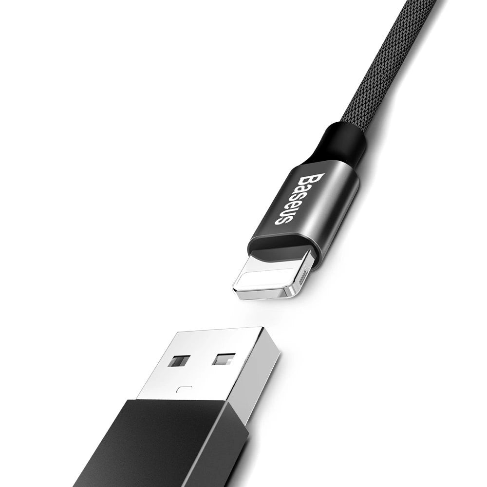 BASEUS YIVEN FABRIC BRAIDED CABLE USB / LIGHTNING 1.2M BLACK (CALYW-01)