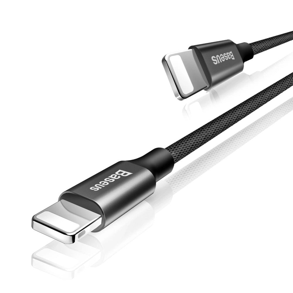 BASEUS YIVEN FABRIC BRAIDED CABLE USB / LIGHTNING 1.2M BLACK (CALYW-01)