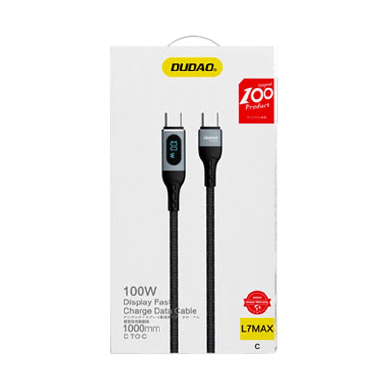 DUDAO L7MAXC USB-C - USB-C PD 100W 1M CABLE WITH DISPLAY - BLACK