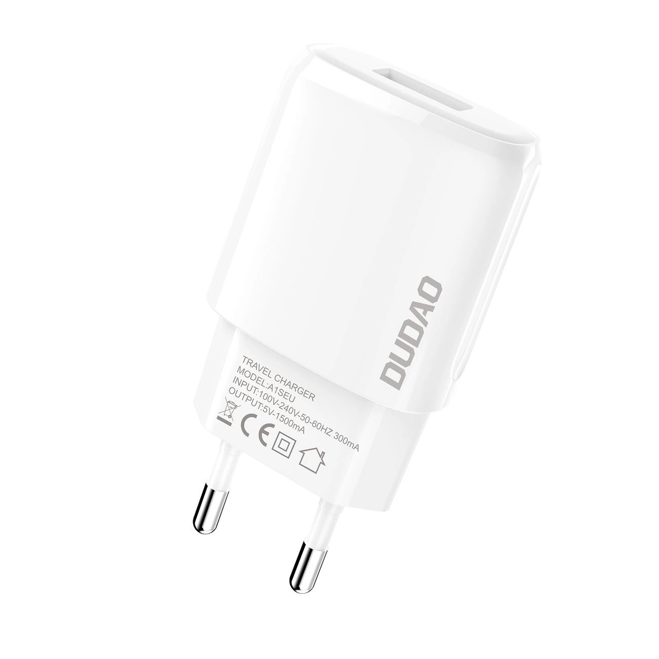 DUDAO USB-A 7.5W CHARGER + USB-A CABLE - LIGHTNING 1M WHITE (A1SEUL)