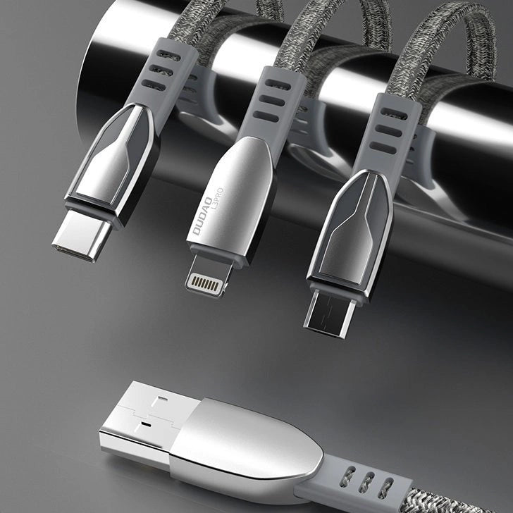 DUDAO USB BRAIDED CABLE - MICRO USB 5 A 1 M GRAY (L3PROM GRAY)