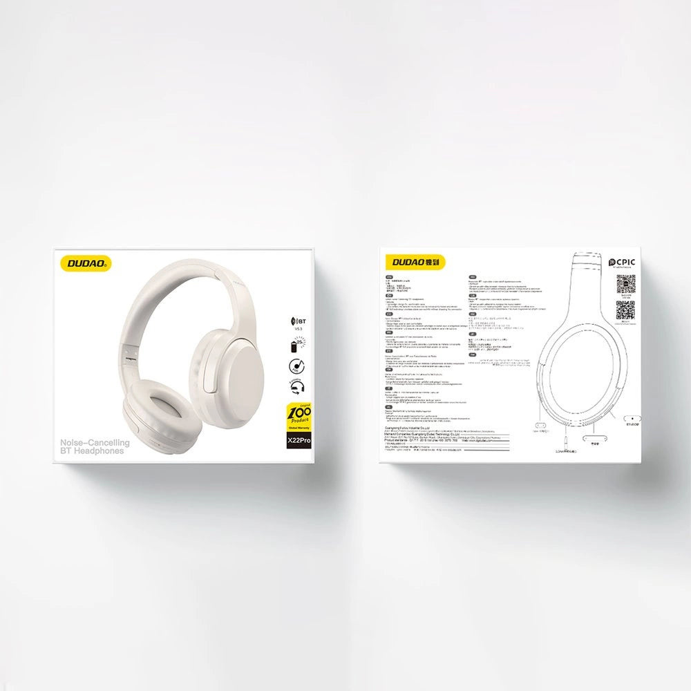 DUDAO X22PRO ON-EAR WIRELESS BLUETOOTH 5.3 HEADPHONES - WHITE