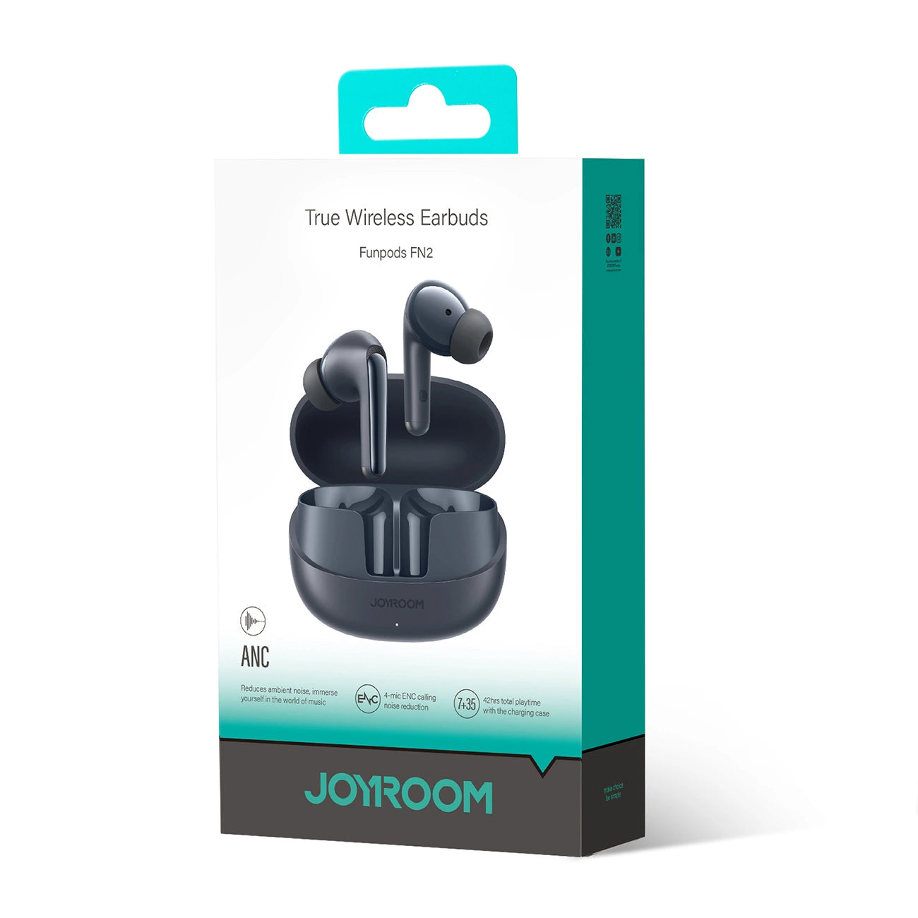 JOYROOM FUNPODS JR-FN2 IN-EAR TWS HEADPHONES WITH BLUETOOTH 5.4, ANC FUNCTION AND IP54 PROTECTION - BLACK