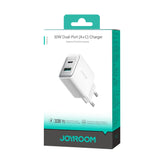 JOYROOM JR-TCF15 NETWORK CHARGER USB-C / USB-A 30W - WHITE