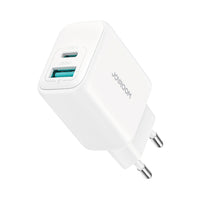 JOYROOM JR-TCF21 NETWORK CHARGER USB-C / USB-A 20W PD / QC 3.0 - WHITE