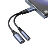 JOYROOM SY-C02 2IN1 DAC ADAPTER USB-C TO USB-C / 3.5 MM MINI JACK - BLACK