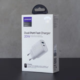 JOYROOM FAST CHARGER USB-A QC3.0 / USB-C PD 20W WHITE (L-QP2011)