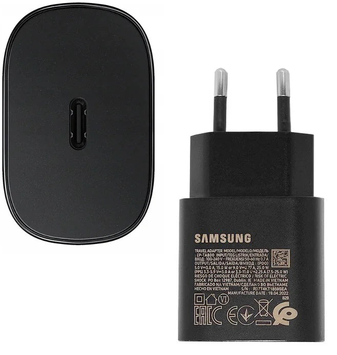 SAMSUNG 25W FAST CHARGER ADAPTER EP-TA800 USB-C BULK - BLACK