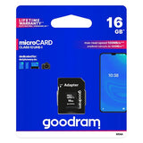 GOODRAM MICROCARD 16 GB MICRO SD HC UHS-I CLASS 10 MEMORY CARD, SD ADAPTER (M1AA-0160R12)