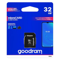 GOODRAM MICROCARD 32 GB MICRO SD HC UHS-I CLASS 10 MEMORY CARD, SD ADAPTER (M1AA-0320R12)