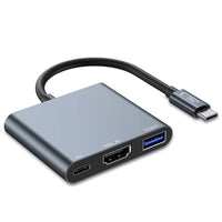 HUB TECH-PROTECT V1 3IN1 USB-C - USB-A 3.0 / USB-C PD 100W / HDMI 4K 30HZ - GRAY